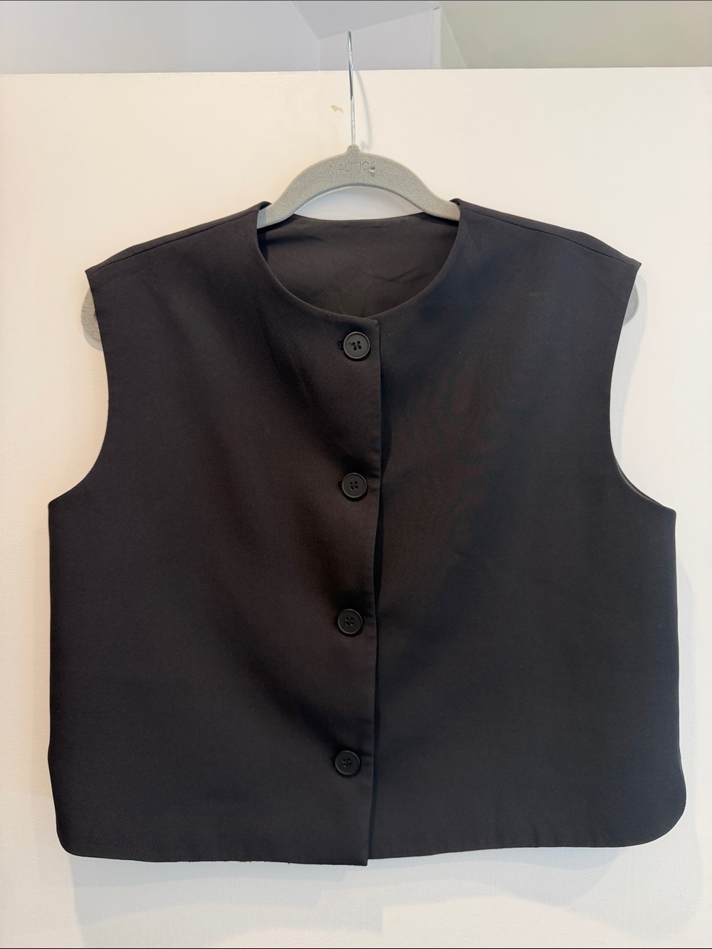 NWOT Black Sleeveless Button Front Vest